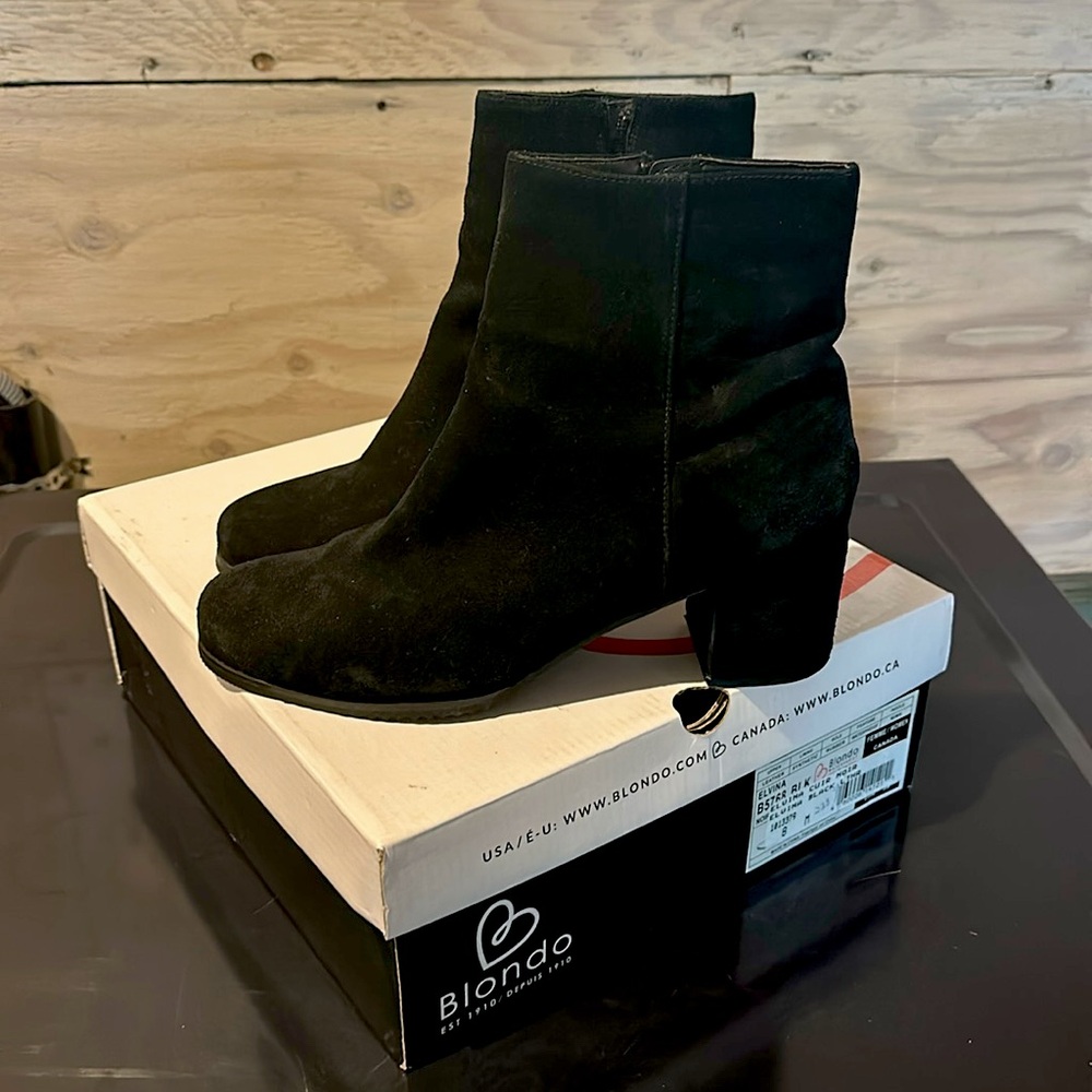 Black suede ankle boots